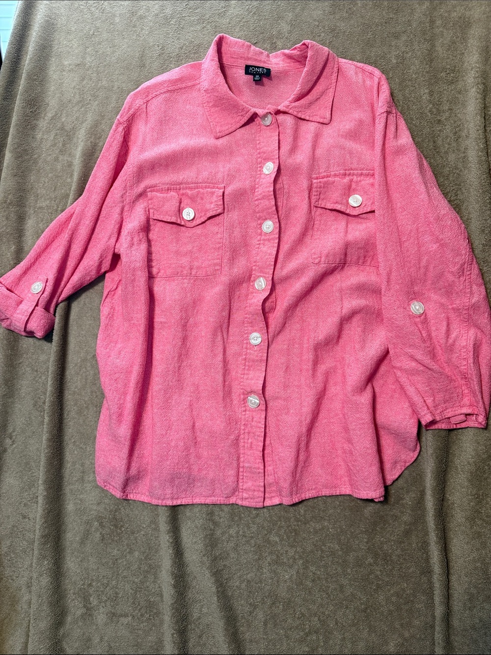 Jones New York Women’s ' Coral Pink Button-Front Shirt